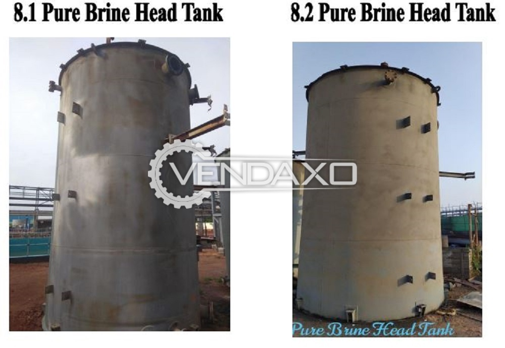 For Sale 1 Set of Pure Brine Head Tank Used at Chemical Industry – Vessel Volume - 35 M3