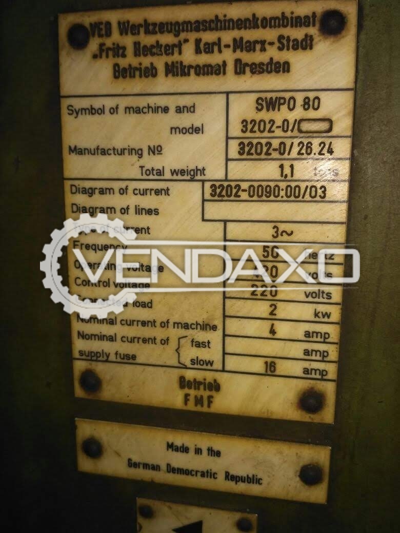 WMW R80 Optical Profile Grinder Machine