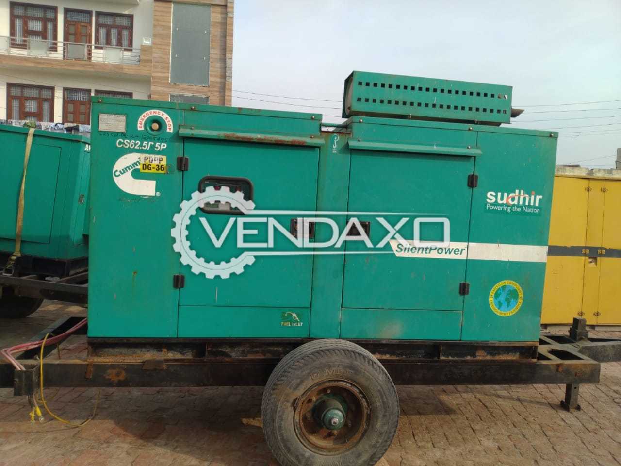 Used Cummins Silent Diesel Generator 62 5 Kva For Sale At Best Prices Vendaxo 62.5 kva ashok leyland diesel generator set with two year warranty, service and delivery all see the comparison of cummins sudhir 62.5 kva diesel generator with tata rishabh 62.5 kva diesel generator. used cummins silent diesel generator
