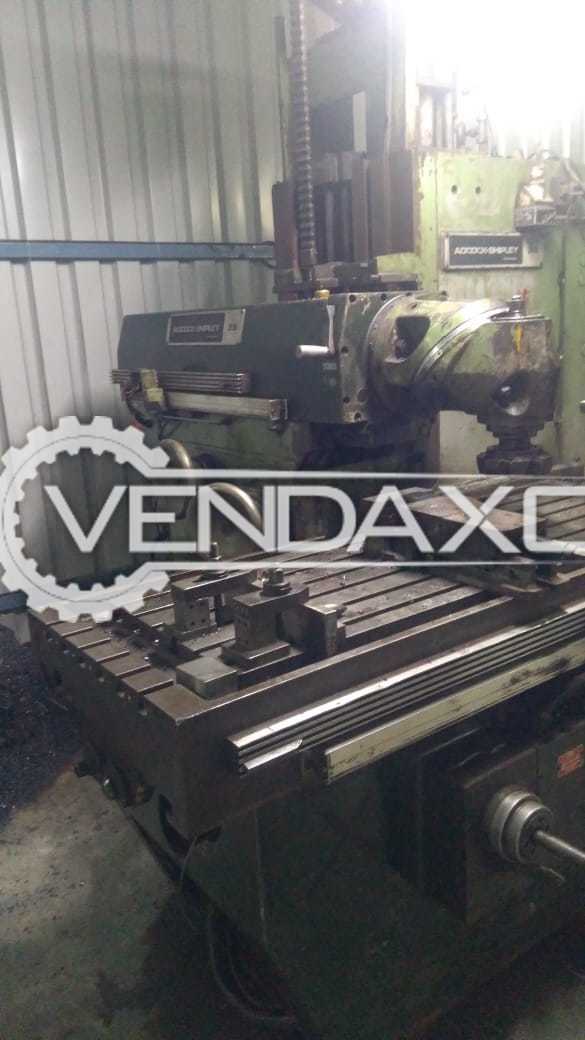 Used Adcock Shipley 3s Bed Milling Machine Bed Size 1500 X 630