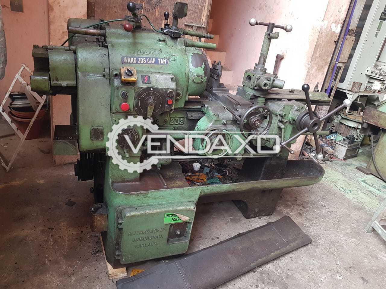 Used Ward 2ds Turret Lathe Machine Center Height 165mm For