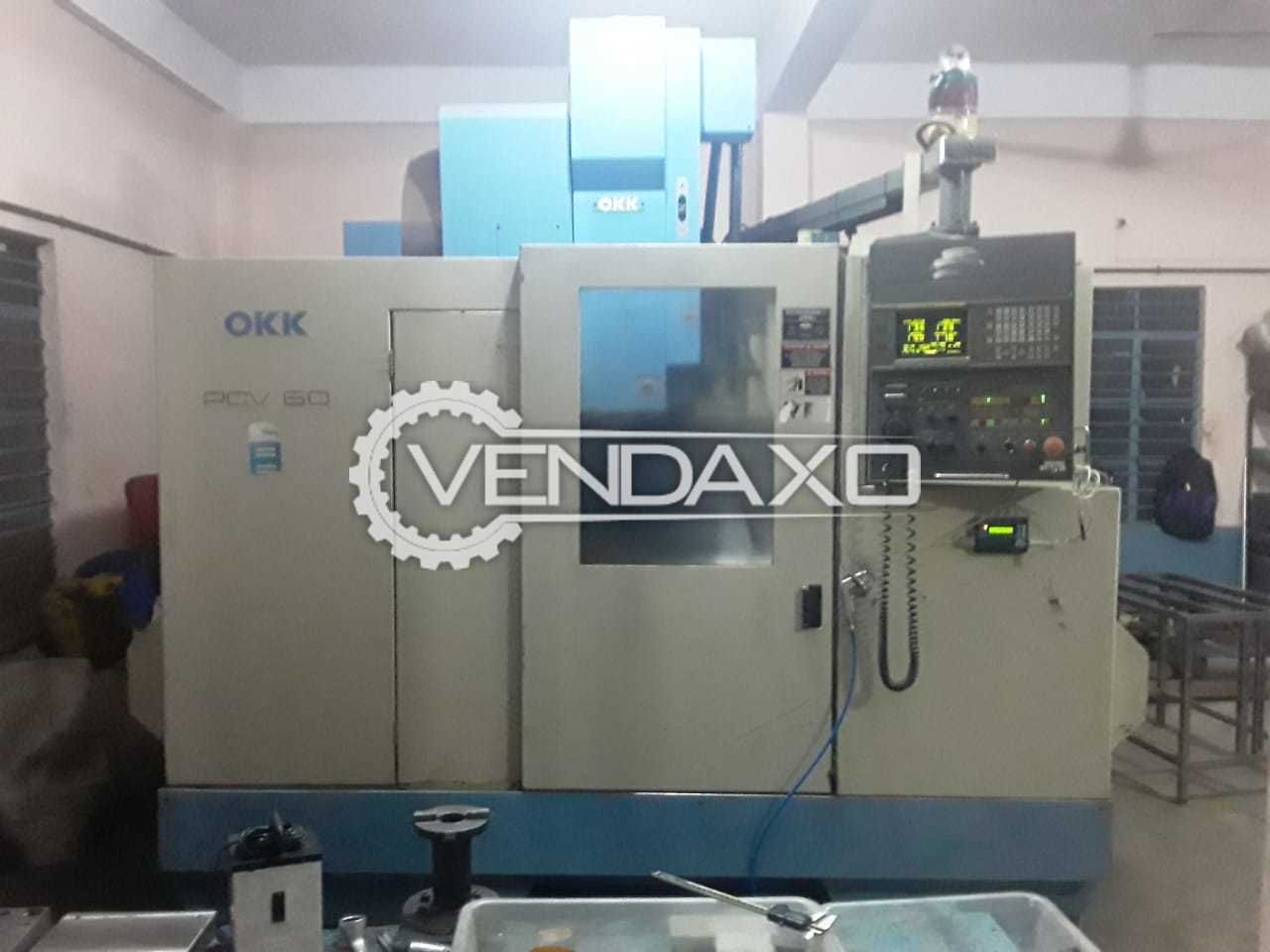 used okk pcv 60 cnc vertical machining center 40 16 x 25 x okk cnc